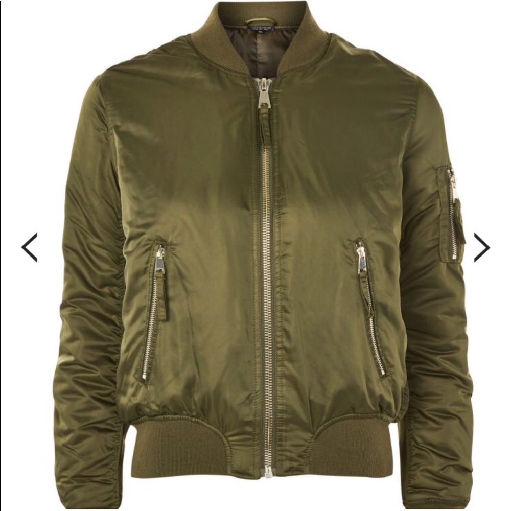 Topshop Green bomber jacket